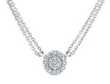 Diamond Pendant Necklace 1/7 Carat (ctw) with Double Chain in Sterling Silver